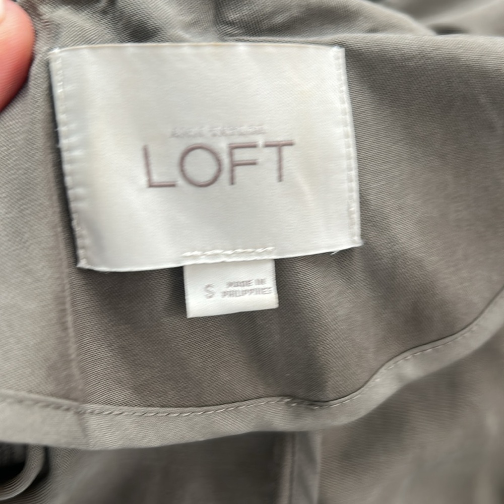 LOFT olive green taupe utility lightweight jacket small - Picture 5 of 7